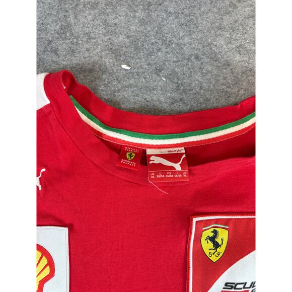 Puma Scuderia Ferrari F1 Racing T Shirt Mens XL Red White Santander Motosport - Picture 4 of 7